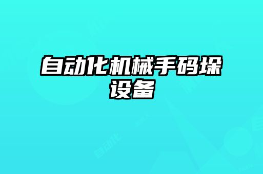 自動化機(jī)械手碼垛設(shè)備