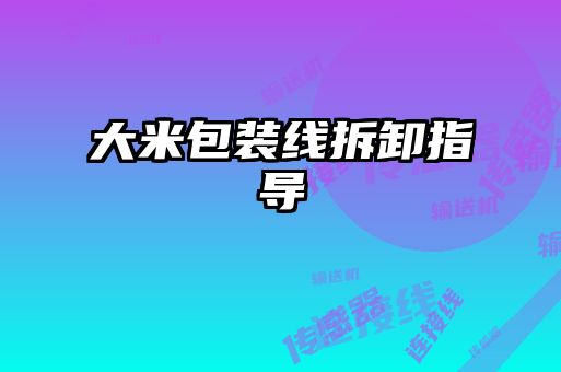 大米包裝線(xiàn)拆卸指導(dǎo)