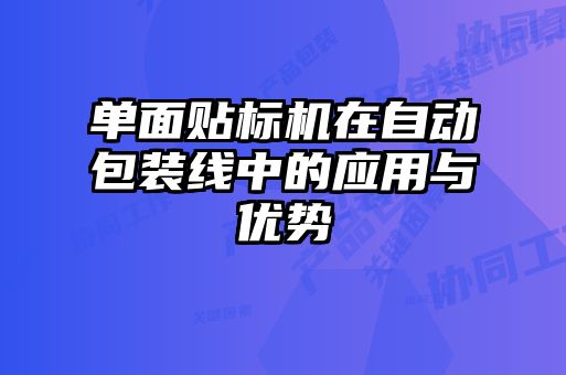 單面貼標(biāo)機(jī)在自動包裝線中的應(yīng)用與優(yōu)勢