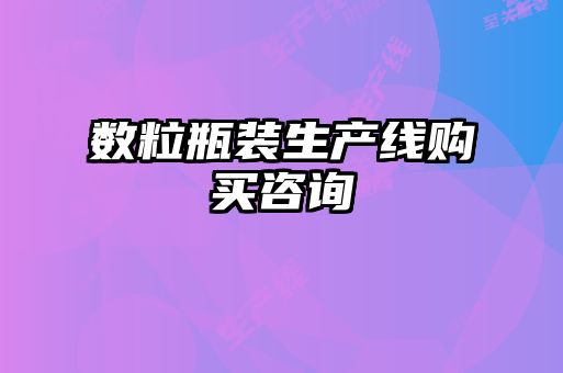 數(shù)粒瓶裝生產(chǎn)線(xiàn)購(gòu)買(mǎi)咨詢(xún)
