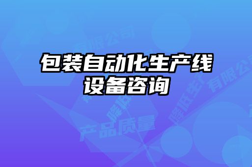 包裝自動(dòng)化生產(chǎn)線設(shè)備咨詢(xún)